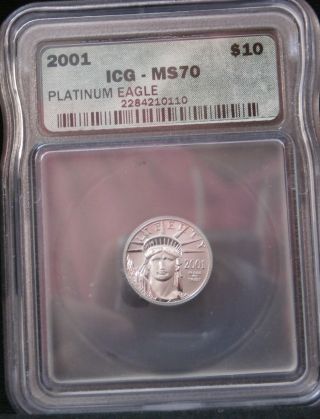 2001 Platinum American Eagle $10 Icg Ms70 photo