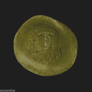 Byz.  Alexis 1st.  Ad 1081 - 1118.  Billon Aspron Trachy.  Cup - Like Coin.  Scarce. photo