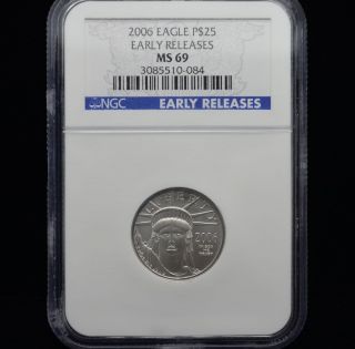 2006 1/4 Ozt Platinum American Eagle Early Release Ngc Ms69 $25 photo