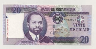 Mozambique 20 Meticais 16 - 4 - 2006 Pick 143 Unc Uncirculated Banknote photo