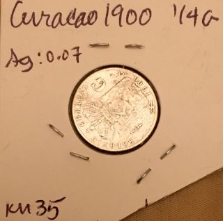 Curaçao 1900 Silver 1/4 Gulden Coin photo