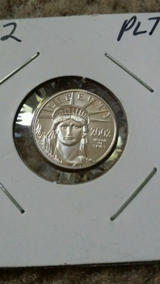 2002 10 Dollar Platinum Eagle 1/10 Oz Platinum Coin In Airtite photo