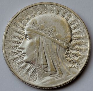 Poland 1933 10 Zlotych Silver,  Queen Jadwiga photo