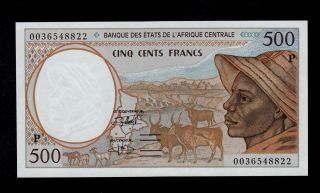 Central African States 500 Francs Chad 2000 Pick 601pg Unc Banknote. photo