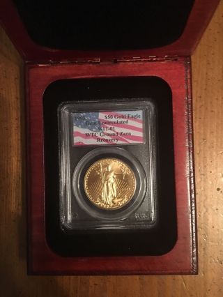 1993 World Trade Center $50 Gold Eagle Coin Certified Pcgs Uncirculated photo
