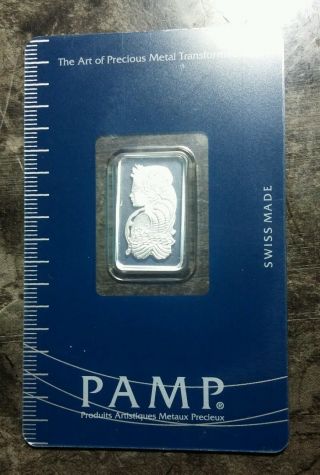 5 Gram Pamp Suisse Lady Fortuna Silver Bar In Assay photo