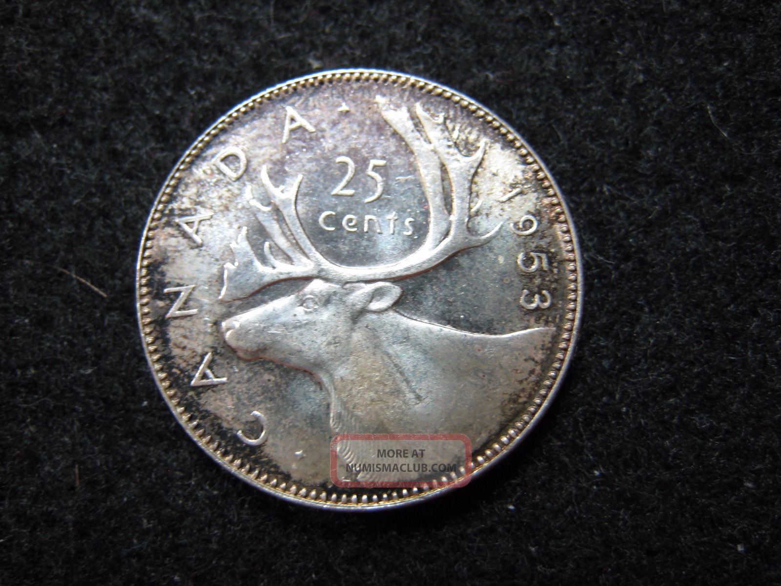 1953 25c No Strap Canada 25 Cents Nsf Coins: Canada photo
