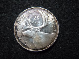 1953 25c No Strap Canada 25 Cents Nsf photo