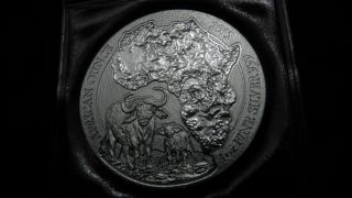 2015 Rwanda 1 Oz African Buffalo Silver Coin Ogp photo