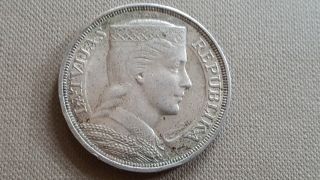 Latvia 5 Lati 1931 Silver Coin photo