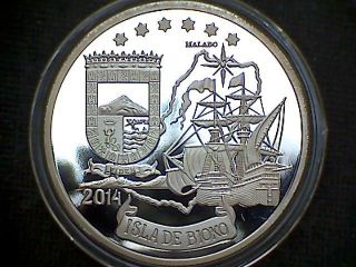 Bioko Island 2014 100 Cfa Fantasy Coin,  Sailing Ship,  Red Colobus Monkey,  Proof photo