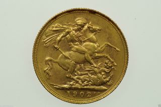 1902 Perth Gold Full Sovereign In Extremely Fine photo
