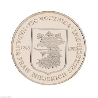 Scarce 1993 Poland Polish 200000 Zloty Silver Proof Coin Szczecin Ann. , photo