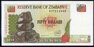 Zimbabwe 50 Dollars 1994 P - 8 Unc Uncirculated Banknote photo