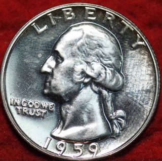 Uncirculated Proof 1959 Philadelphia Silver Washington Quarter S/h photo