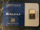Goldas Switzerland Five Gram 5g Gold Bar In Certicard Assay Card Gold photo 2