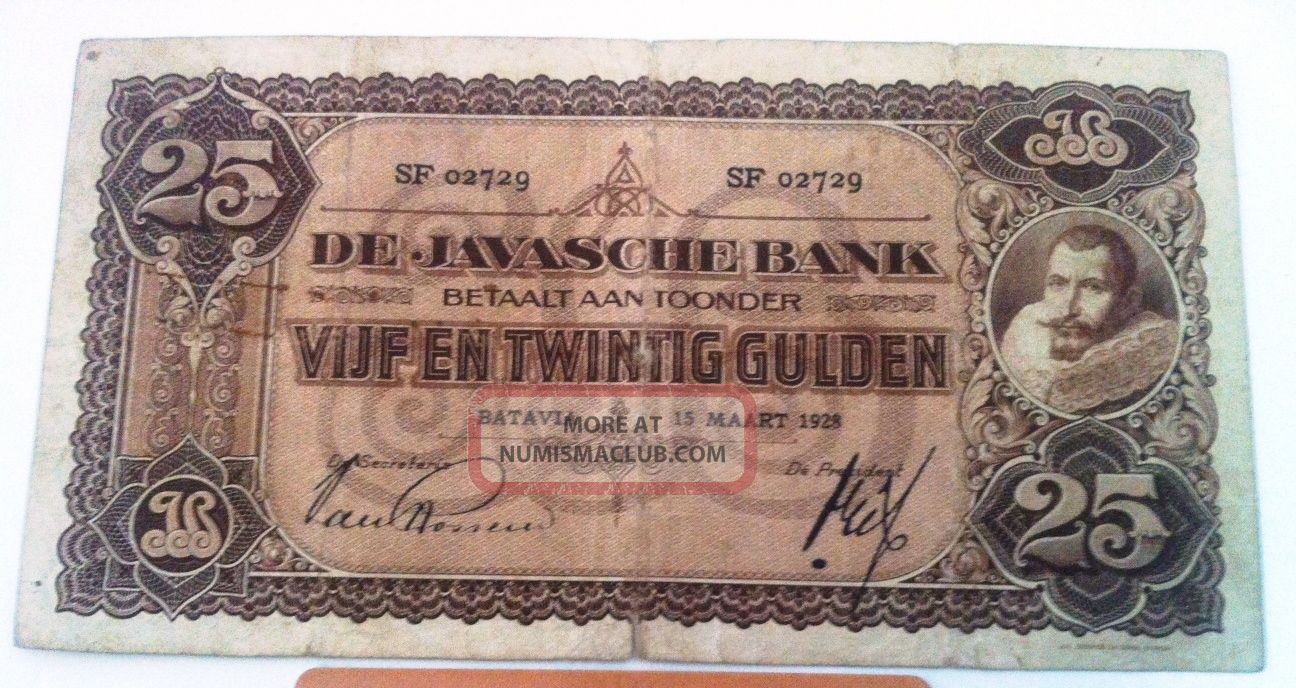 25 Gulden Coen Nedherland Indie /indonesia Sign Rossem Asia photo