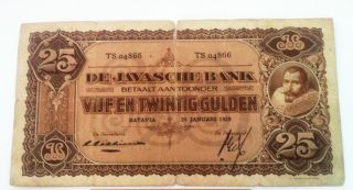 25 Gulden Coen Nedherland Indie /indonesia Sign Michelsen (rare Sign) photo