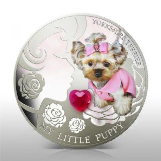 Fiji 2013 $2 Dogs & Cats I My Little Puppy - Yorkshire Terrier 1 Oz Silver Coin photo