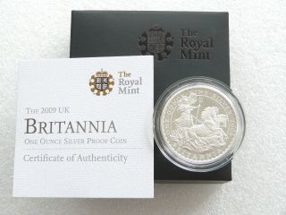2009 Great Britain Britannia £2 Two Pound Silver Proof 1oz Coin Box photo