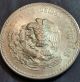 1947 Unc Mexican Chief Cuauhtemoc Cinco 5 Pesos 1 Oz 90 Silver Coin Mexico photo 1