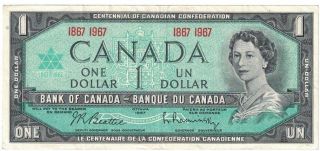 One Dollar 1967 Centennial Of Canadian Confederation Banknote / Bill photo