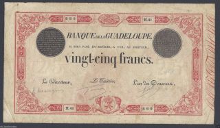 Guadeloupe 100 Francs Nd (1920 - 44) P8 Fine photo