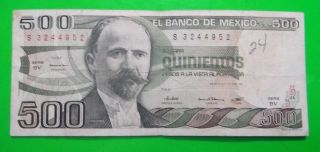 27ene81 Quinientos Pesos $500 Banco De Mexico S3244952 Circulated 56 photo