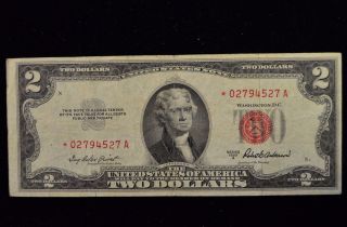 Series 1953a $2 Star Note Two Dollar Red Seal United States Note photo