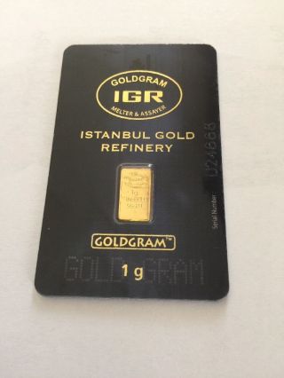 Pure Gold Bullion 1 Gram Igr 999.  9 photo