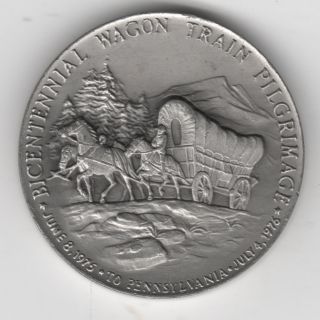 Bicentennial Wagon Train Medal Pilgrimage To Pa & Trail Ride Conference Medal photo