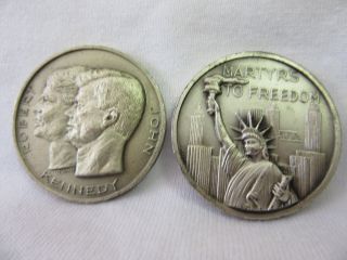 John F Kennedy Robert Kennedy - Martyrs To Freedom - St.  Of Liberty - 2medals.  57.  5/60 photo