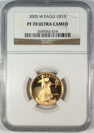 2005 - W $10 Proof American Gold Eagle Ngc Pf70 Ultra Cameo photo