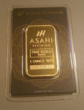 1 Oz Gold Bar - Asahi Refining (in Assay,  Serial 810) photo