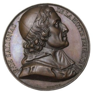 1820 Archbishop Francois Fenelon Metallique Portrait Series Medal By F Gayrard photo