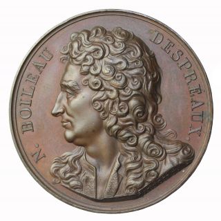 1817 France N.  Boileau Despreaux Galerie Mettalique Bronze Medal By F.  Andrieu photo