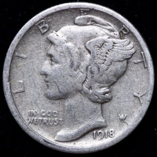 1918 - S Mercury Dime Coin photo