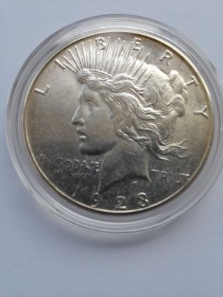 1923 - S Peace Silver Dollar $1 Bu photo