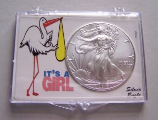 2016 American Eagle Silver Dollar & It ' S A Girl Case photo