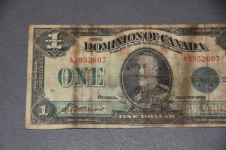 Dominion Of Canada 1923 - $1 Note - Blue Seal Group 2 Mccavour & Saunders photo