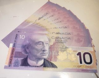 1 X $10.  00 Bank Of Canada 2001 Uncirculated Currency Fed5713226 To Fed5713245 photo