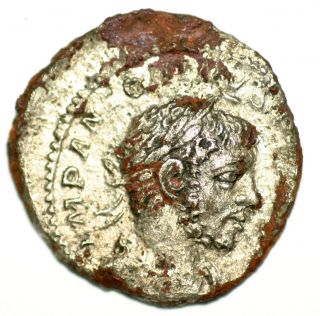 Roman Bronze Coin Denarius Elagabalus Summus Sacerdos photo