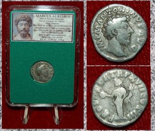 Roman Empire Coin Marcus Aurelius Providentia On Reverse Silver Denarius photo