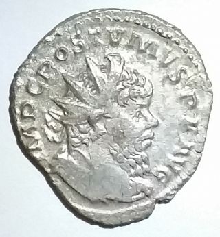 Ancient Roman Empire Silver Coin Postumus 260 - 268ad Moneta God Of Money photo