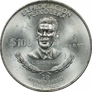 1988 Mexico 100 Pesos,  50th Anniversary Of Oil Industry,  Km 533 photo