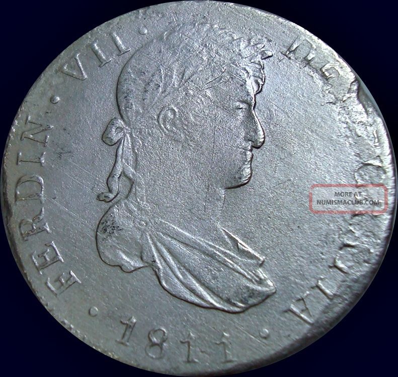 1811 Guatemala 8 Reales Ng M.  ¡ Key Date ¡ Silver Coin In Km: 69 North & Central America photo