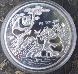 70mm China 1994 5oz Alloy Silver Plated Panda Commemorative Coin photo