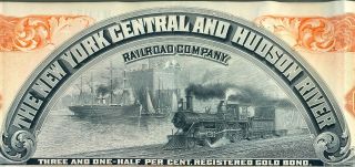 York Central & Hudson River Railroad Bond Stock Certificate Rr Lake Shore photo