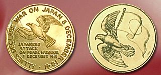 Australia: - Medallion Commemorating Japan ' S Attack On Pearl Harbour 1941 Adp5437 photo