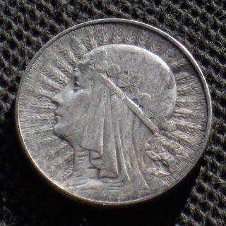 Old Silver Coin Of Poland 5 Zloty 1933 Jadwiga Second Republic Ag (c) photo